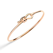 Bracciale Bangle Nodo DoDo in oro rosa 9K, design elegante con nodo intrecciato simbolo di legame e inclusività.